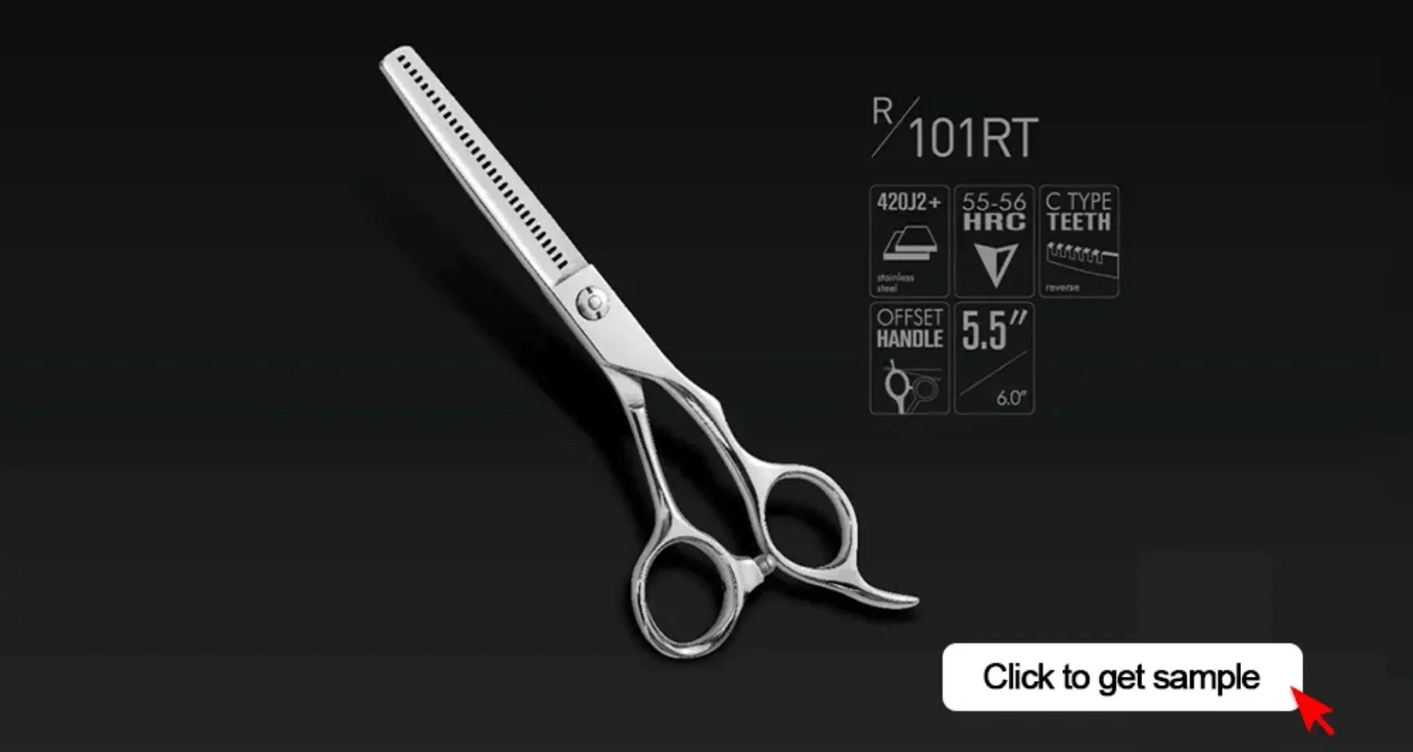 Razorline R101RT 5,5 tuuman ammattimainen hiusten ohennussakset hair thinning scissor for hairdresser - MK Classic