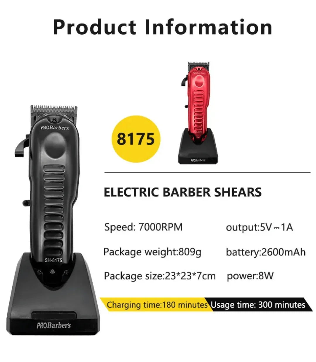Probarbers hiustenleikkauskone 8175 ammattilainen 7000 RPM - MK Classic