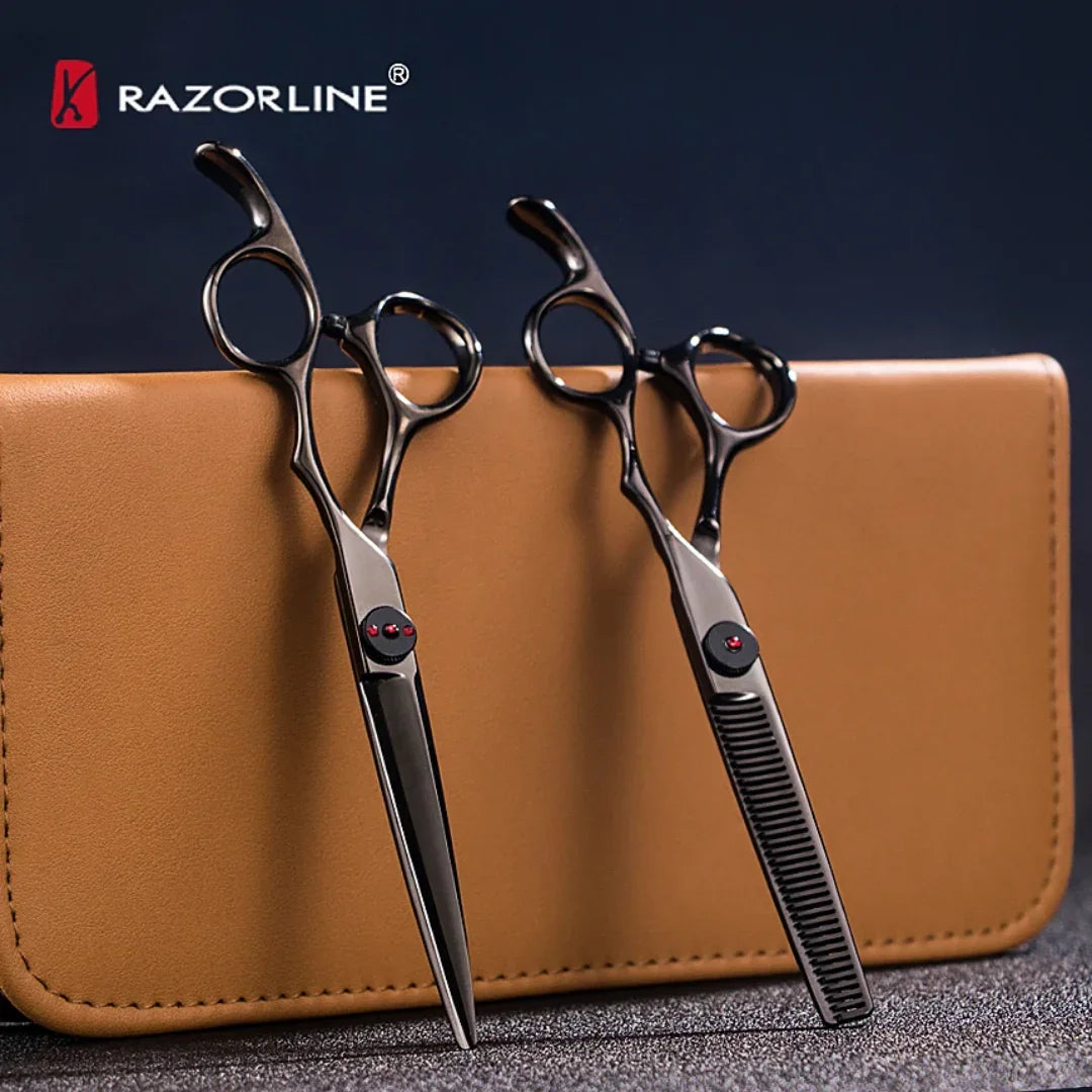 Ammattimainen setti hiustenleikkuu sakset 6 inch CK72B 440C professional hair cutting scissors - MK Classic