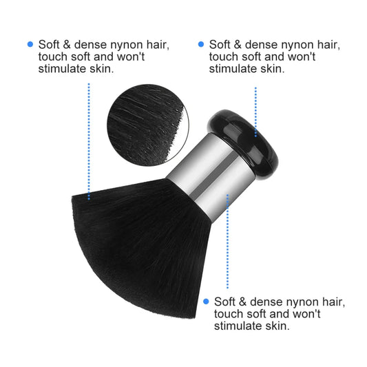 Musta kaulaharja puisella kahvalla neck brush for hair salon