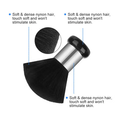 Musta kaulaharja puisella kahvalla neck brush for hair salon