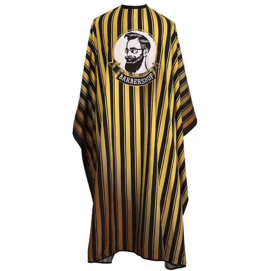 hiustenleikkausViitta vedenpitävä parturi logolla kultainen & barbershop cape