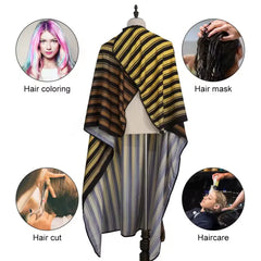 hiustenleikkausViitta vedenpitävä parturi logolla kultainen & barbershop cape