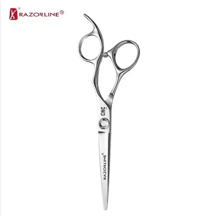 Professional stainless steel hair cutting scissors with ergonomic handle design