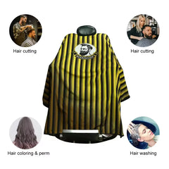 hiustenleikkausViitta vedenpitävä parturi logolla kultainen & barbershop cape