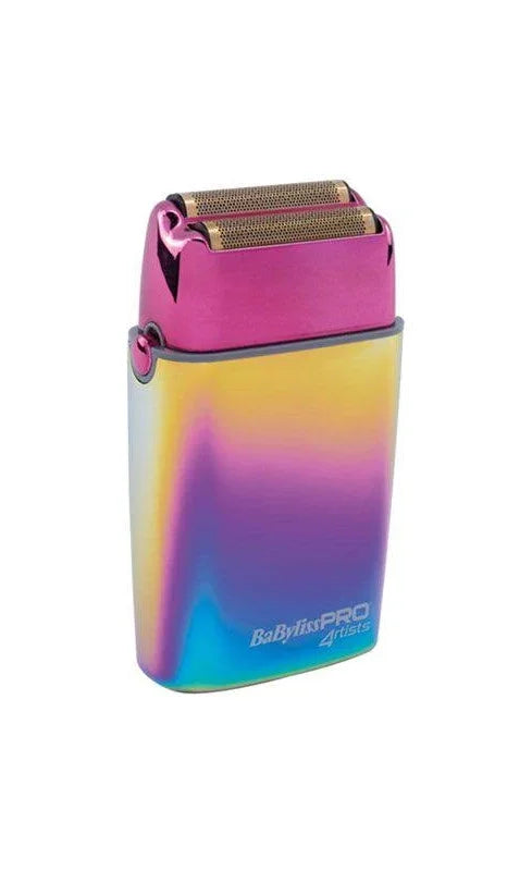 Rainbow metallic electric hair shaver with dual foil head for men’s grooming