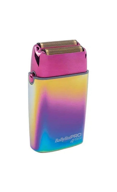 Rainbow metallic electric hair shaver with dual foil head for men’s grooming