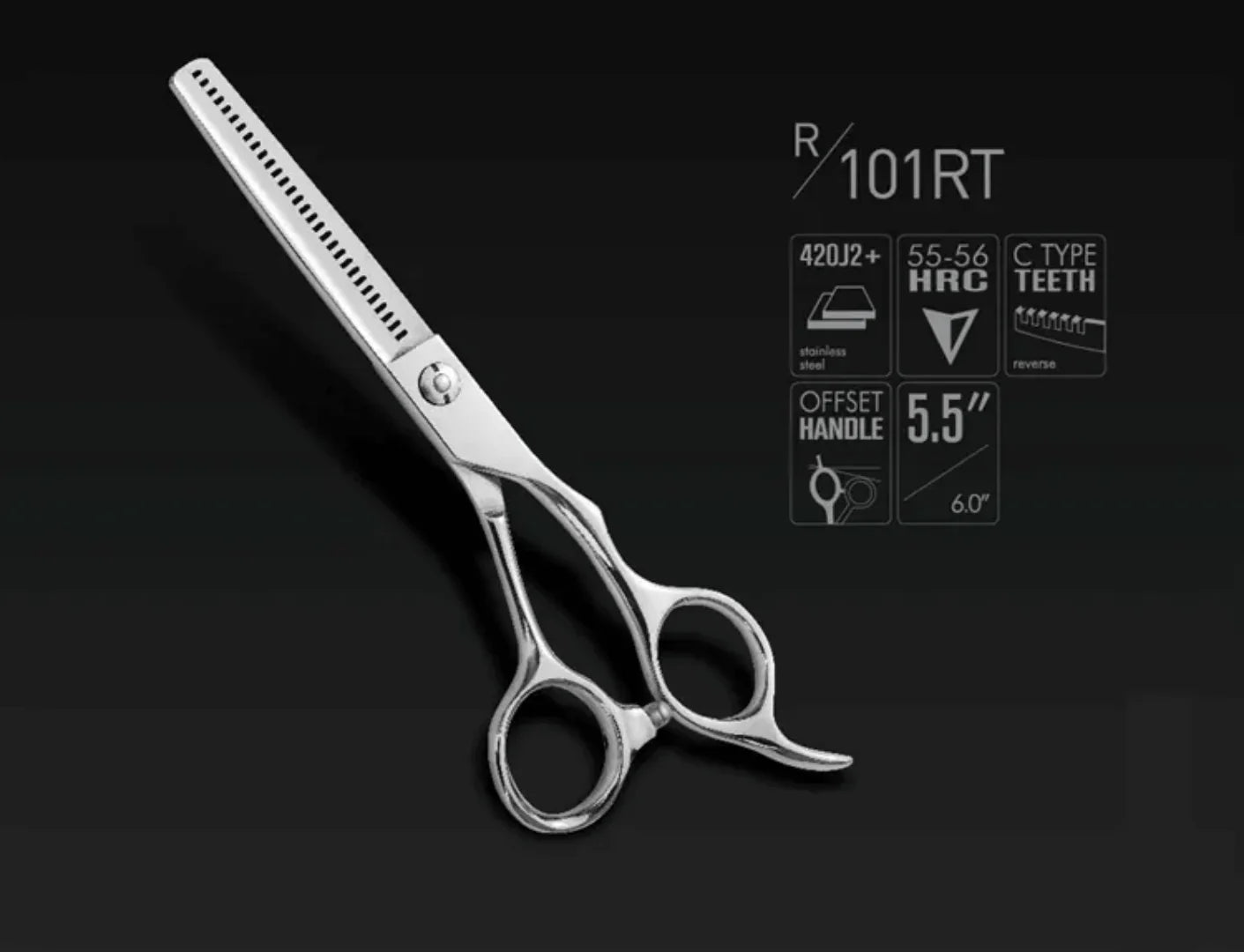Razorline R101RT 5,5 tuuman ammattimainen hiusten ohennussakset hair thinning scissor for hairdresser - MK Classic 