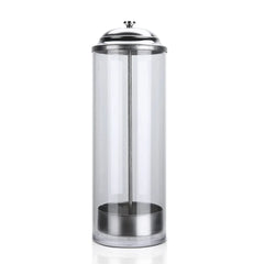 Acrylic barber jar with rust-resistant lid